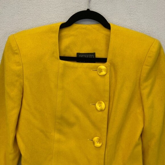 Vintage Yeohlee New York Wool Blazer Jacket Womens Size 6 Yellow USA Old Money - Picture 6 of 16